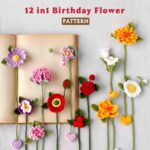 Crochet Birth Flower Bookmark Pattern PDF, 12 Month Flower Set, A Flower That Blooms in Every Book, Gift for Book Lover