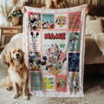 Disney Mickey Friends Throw Blanket, Mickey Minnie Donald Goofy Jersey Blanket, Classic Movie Custom Birthday Throw Blanket, THA314
