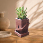 Tower Planter STL for 3D Printing, Modern Architectural Succulent Pot, Minimalist Plant Pot Digital Download, Unique Desk Decor - Image 4