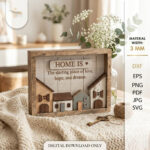 Home Family Wall Decor SVG Bundle, Laser Cut Wooden Sign Templates, Family Quote Decor Digital File - Image 10