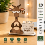 Cute Funny Animals Stands Bundle | Laser Cut SVG DXF PNG | Glowforge Animal Desk Decor Templates - Image 5