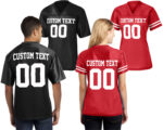 Personalized Football Jersey, Man Short Sleeves V-Neck Shirt, Custom Front Back Football Soccer V-neck Mesh Jersey For Men Mesh Polyester - Image 9
