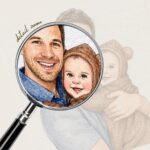 First Father's Day Gift, Personalized Watercolor Dad Portrait Canvas, Family Portrait Gift, Dad Birthday Gift, Mothers Day Gift for Mom - Image 10