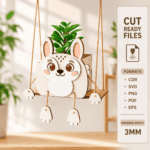 Laser Cut Swing Planter SVG Bundle, Wooden Hanging Plant Pot Files, Glowforge Cricut DIY Decor - Image 2