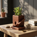 Tower Planter STL for 3D Printing, Modern Architectural Succulent Pot, Minimalist Plant Pot Digital Download, Unique Desk Decor - Image 3