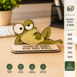 Cute Funny Animals Stands Bundle | Laser Cut SVG DXF PNG | Glowforge Animal Desk Decor Templates - Image 11