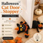 Halloween Black Cat Crochet Door Stopper Pattern (PDF Download)
