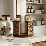 Carousel Organizer SVG Bundle, Laser Cut Rotating Storage Box, Cricut Glowforge Files, Instant Download - Image 12