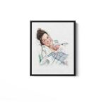 First Father's Day Gift, Personalized Watercolor Dad Portrait Canvas, Family Portrait Gift, Dad Birthday Gift, Mothers Day Gift for Mom - Image 15