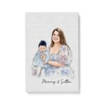 First Father's Day Gift, Personalized Watercolor Dad Portrait Canvas, Family Portrait Gift, Dad Birthday Gift, Mothers Day Gift for Mom - Image 16