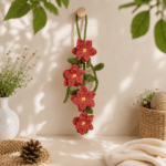 Poinsettia Crochet Pattern PDF, Christmas Flower Crochet Pattern, Hanging Poinsettia Decor, Holiday Crochet Wall Hanging Pattern - Image 2