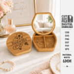 Wooden Jewelry Box Laser Cut Bundle, SVG DXF PDF Files, Glowforge Cricut Jewelry Storage Templates - Image 3