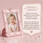 Baby Girl Photo Frame Fridge Magnet STL File, Cute Baby Photo Magnet Frame, 3D Printed Nursery Decor, Baby Shower Gift Idea, Personalized Keepsake Download - Image 3