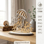 Wooden Summer Display Stand SVG Bundle, Laser Cut Seasonal Decorations, Glowforge Cricut Templates - Image 2
