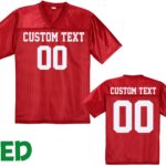 Personalized Football Jersey, Man Short Sleeves V-Neck Shirt, Custom Front Back Football Soccer V-neck Mesh Jersey For Men Mesh Polyester