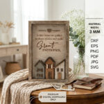 Home Family Wall Decor SVG Bundle, Laser Cut Wooden Sign Templates, Family Quote Decor Digital File - Image 2