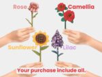 Flower Laser Cut Files: Rose, Sunflower, Camellia, Lilac (Digital Download) - Image 2
