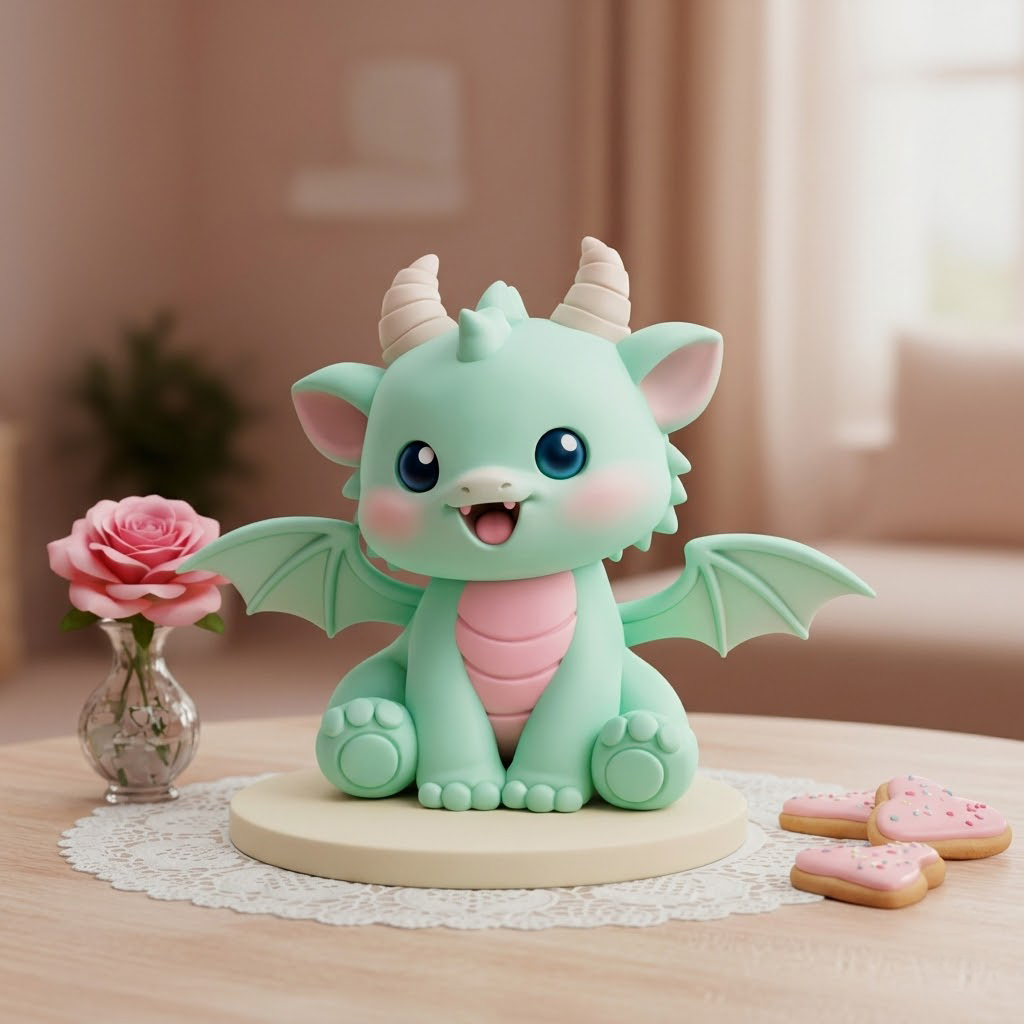 26 Baby Dragon STL File, Cute Fantasy Dragon 3D Print, Articulated Dragon Toy, Kawaii Dragon Model, Desk Decor, Gift for Dragon Lovers, Instant Download - Image 1