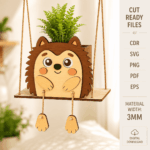 Laser Cut Swing Planter SVG Bundle, Wooden Hanging Plant Pot Files, Glowforge Cricut DIY Decor - Image 6