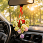 Christmas Car Hanging Crochet Pattern PDF, Rearview Mirror Ornament, Christmas Ball Basket Charm, Holiday Car Decor - Image 2
