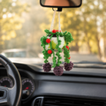 Pinecone Hanging Basket Crochet Pattern, Car Hanging Ornament PDF, Rear View Mirror Decor, Christmas Car Charm - Image 2