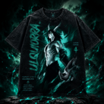 Ulquiorra Shirt Bleach Anime Graphic Tee Acid Wash Oversized T-Shirt