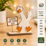 Cute Funny Animals Stands Bundle | Laser Cut SVG DXF PNG | Glowforge Animal Desk Decor Templates - Image 7