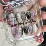 Pink Gothic Press On Nails, Handmade Reusable Cross Nail Set, Soft Pink Silver Chrome Nails, Romantic Goth Custom Fit Nails - Image 6