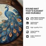 3D Koi Pond Round Rug, Zen Garden Optical Illusion Rug, Japanese Koi Fish Round Area Rug, Water Lily Meditation Decor Carpet - Image 3