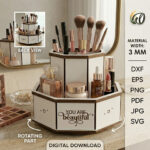 Carousel Organizer SVG Bundle, Laser Cut Rotating Storage Box, Cricut Glowforge Files, Instant Download - Image 4