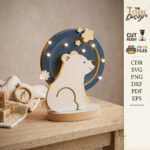 Laser Cut Kids Night Light SVG Bundle, 3D Nursery Lamp Files, Glowforge Cricut DIY Baby Room Decor - Image 3