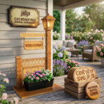 Outdoor Welcome Sign Laser Cut Set, Wooden Planter Box SVG Files, Front Porch Decor Digital Download - Image 4