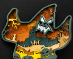 Halloween Cat Papercut SVG, Layered Cat Shadow Box Design, Spooky Haunted House Laser Cut File, Pumpkin Bat Cricut SVG, Glowforge Template - Image 3