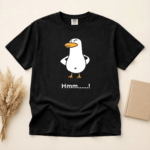 Funny Duck “Hmm…!” Meme T-Shirt | Cute Cartoon Unisex Tee - Image 2