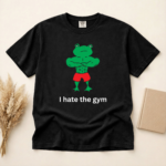 I Hate The Gym Frog Meme T-Shirt | Funny Cartoon Unisex Tee