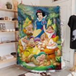 Custom Snow White Blanket, Disney Seven Dwarfs Group Blanket, Doc Grumpy Dopey Blanket, Disney Princess Throw Blanket For Kids, VTB604 - Image 5