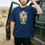 World Cup 2026 Oversized Graphic T-Shirt for Men & Women – Colorful Football Trophy Streetwear Tee, Soccer Fan Gift