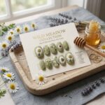 Bee Daisy Press On Nails Set | Olive Green Floral Nail Art | Bumble Bee & Wildflower Garden Press On Nails | Cottagecore Spring Almond Nails