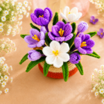 Crocus Flower Crochet Pattern PDF, Spring Flower Basket Crochet, Floral Home Decor, Amigurumi Flower Arrangement Gift - Image 6