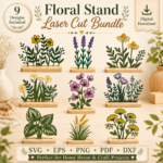 Flower Stand SVG Bundle, Plant Holder Laser Cut Files