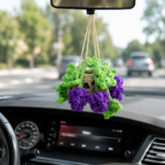 Grape Basket Car Hanging Crochet Pattern PDF, Rearview Mirror Charm, Fruit Car Decor, Amigurumi Car Accessory - Image 7