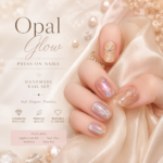 Opal Glow Press On Nails, Sheer Pearl Fake Nails, Handmade Iridescent Nail Set, Soft Elegant Short Nails, Reusable Bridal Nails
