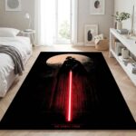 Darth Vader Washable Area Rug (with Red Lightsaber) Dark Sci-Fi Floor Carpet (for Bedroom, Game Room, Movie Fan Decor) - Image 6