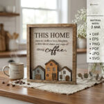 Home Family Wall Decor SVG Bundle, Laser Cut Wooden Sign Templates, Family Quote Decor Digital File - Image 4