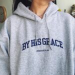 By His Grace | embroidered Christian hoodie vintage, Christian Men Gift, faith streetwear, aesthetic Christian gym apparel - Image 4