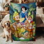 Custom Snow White Blanket, Disney Seven Dwarfs Group Blanket, Doc Grumpy Dopey Blanket, Disney Princess Throw Blanket For Kids, VTB604 - Image 4
