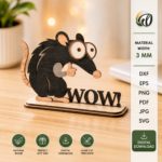Cute Funny Animals Stands Bundle | Laser Cut SVG DXF PNG | Glowforge Animal Desk Decor Templates - Image 8