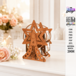 Ferris Wheel Photo Frames Laser Cut SVG, 3D Wooden Picture Frame Set, Carnival Wheel Display, DIY Home Decor, Glowforge xTool File - Image 3