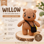 Willow Explorer Bear Crochet Pattern, White Amigurumi PDF (Beginner-Friendly) - Image 2