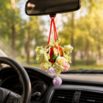 Christmas Car Hanging Crochet Pattern PDF, Rearview Mirror Ornament, Christmas Ball Basket Charm, Holiday Car Decor - Image 3